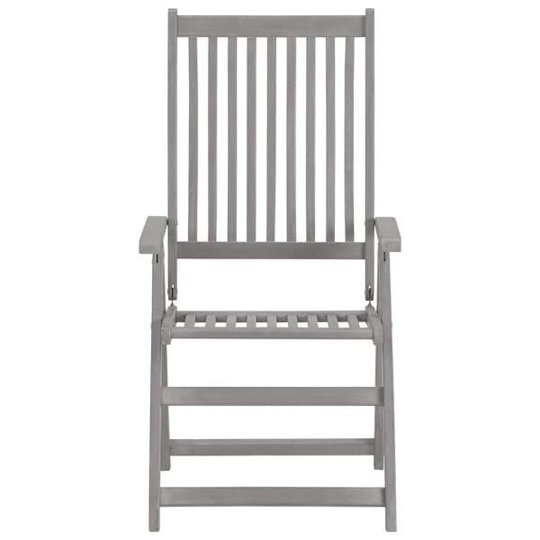 Verstellbare Gartenstühle 4 Stk. Grau Massivholz Akazie