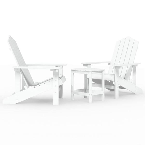Adirondack-Gartenst?hle mit Tisch HDPE Wei?