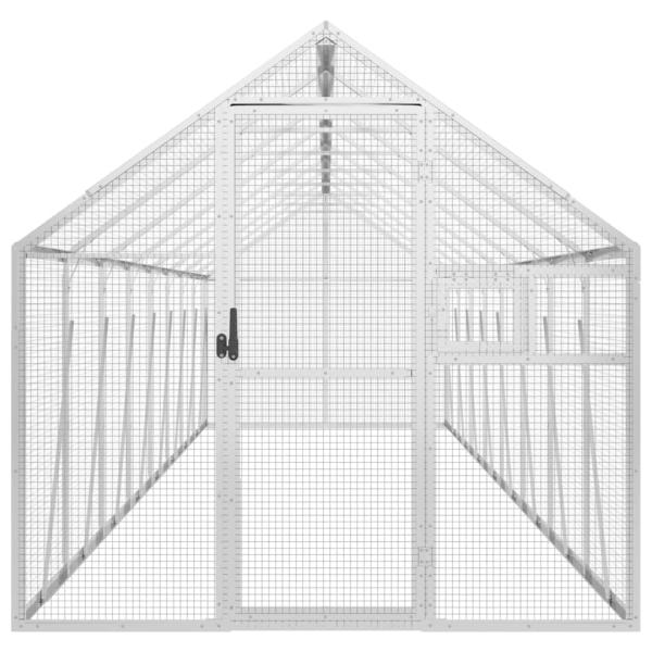 Voliere Silbern 1,79x8x1,85 m Aluminium