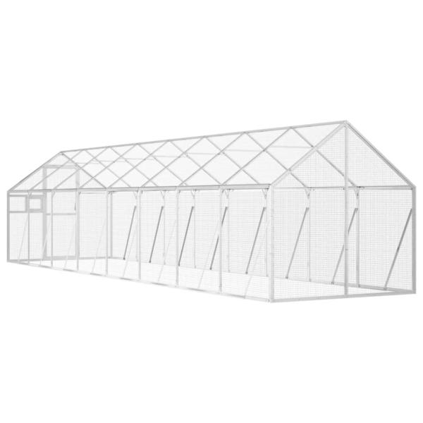 Voliere Silbern 1,79x8x1,85 m Aluminium