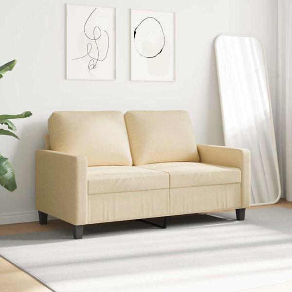 2-Sitzer-Sofa Creme 120 cm Stoff