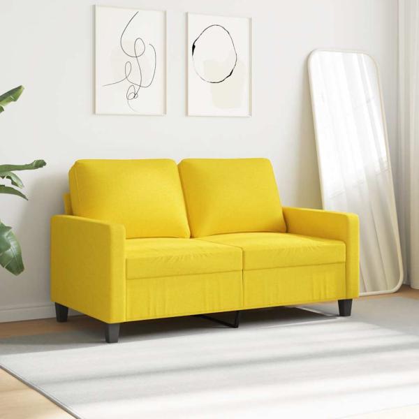 2-Sitzer-Sofa Hellgelb 120 cm Stoff