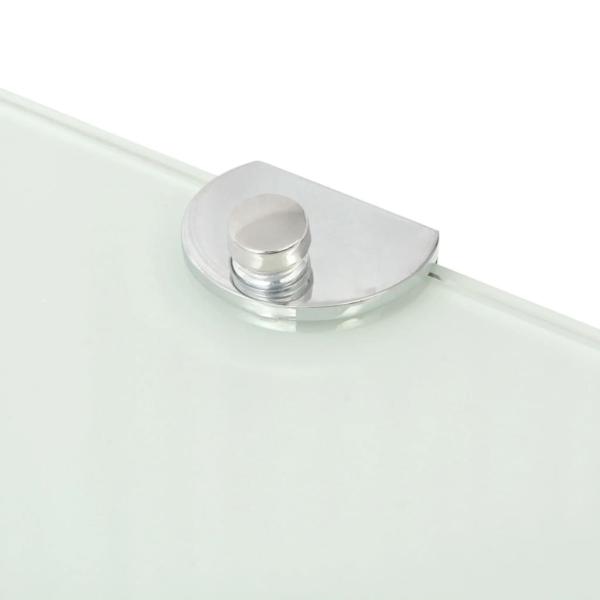 Eckregale 2 Stk. mit verchromten Halterungen Glas Weiß 35x35 cm