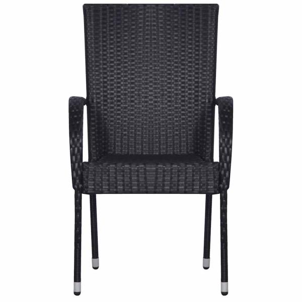 5-tlg. Garten-Essgruppe Schwarz Poly Rattan