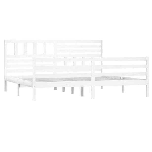Massivholzbett Weiß 200x200 cm