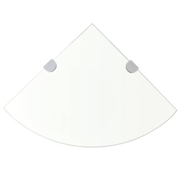 ARDEBO.de - Eckregale 2 Stk. mit Verchromten Halterungen Glas Transparent