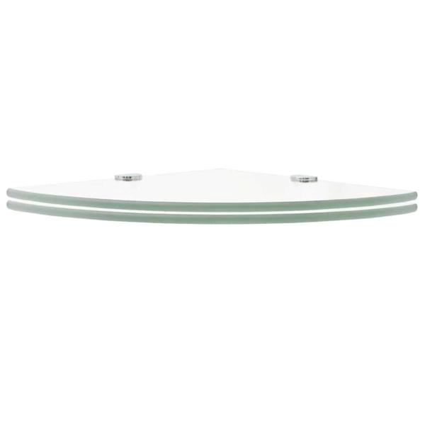 Eckregale 2 Stk. mit Verchromten Halterungen Glas Transparent