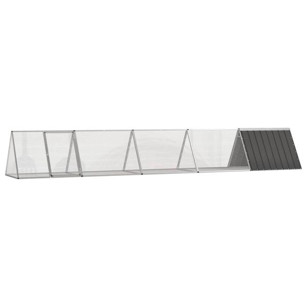ARDEBO.de - Kaninchenkäfig Anthrazit 504,5x80,5x71 cm Verzinkter Stahl