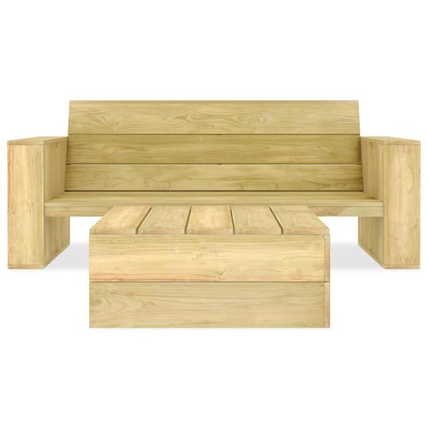 2-tlg. Garten-Lounge-Set Kiefernholz Imprägniert
