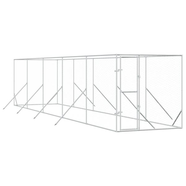 Outdoor-Hundezwinger Silbern 2x10x2 m Verzinkter Stahl