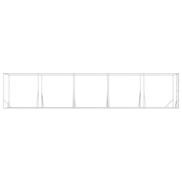 Outdoor-Hundezwinger Silbern 2x10x2 m Verzinkter Stahl