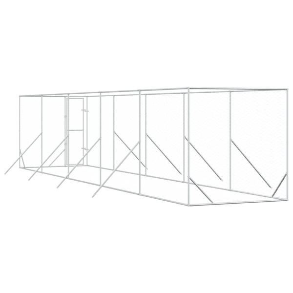 Outdoor-Hundezwinger Silbern 2x10x2 m Verzinkter Stahl