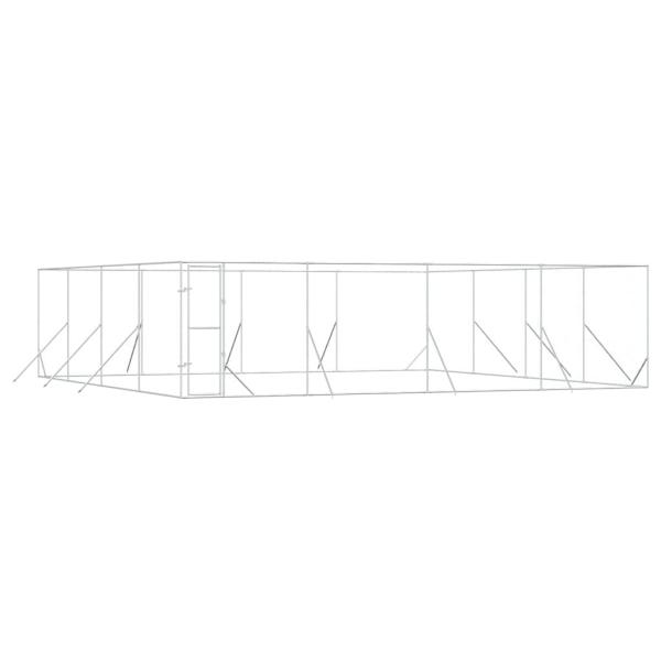 Outdoor-Hundezwinger Silbern 8x8x2 m Verzinkter Stahl