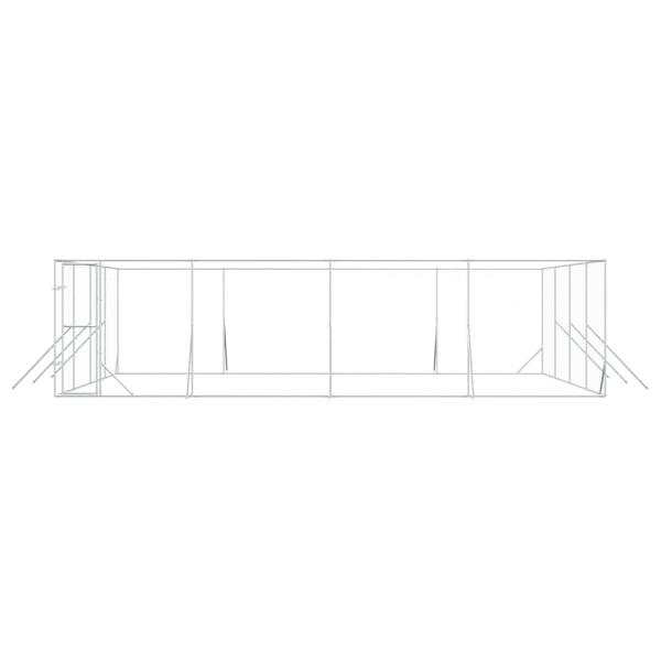 Outdoor-Hundezwinger Silbern 8x8x2 m Verzinkter Stahl