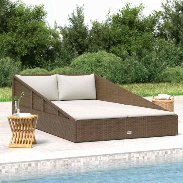 ARDEBO.de - Gartenbett Braun 110x200 cm Poly Rattan