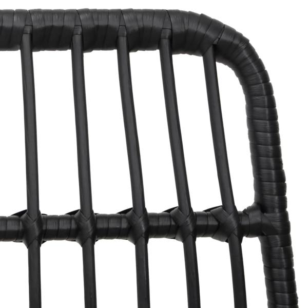 7-tlg. Garten-Essgruppe Schwarz Poly Rattan
