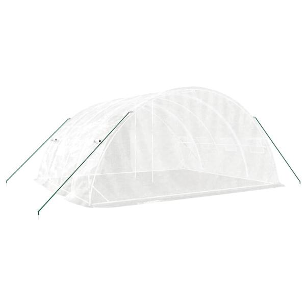 Gewächshaus mit Stahlrahmen Weiß 20 m² 5x4x2,3 m