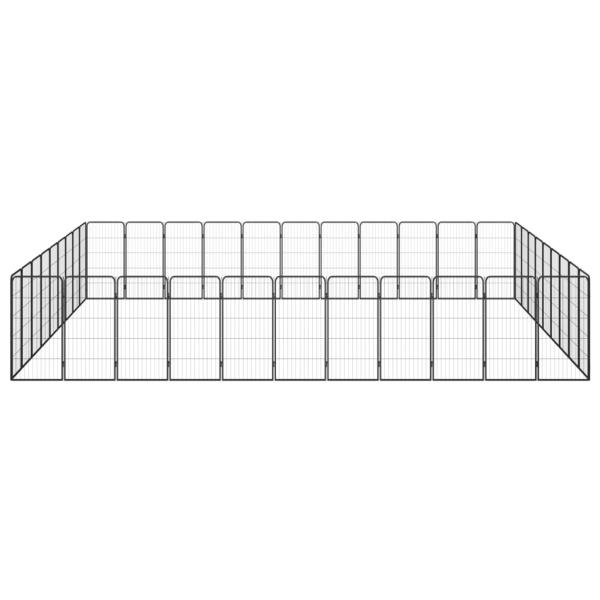 40-tlg. Hundelaufstall Schwarz 50x100cm Stahl Pulverbeschichtet