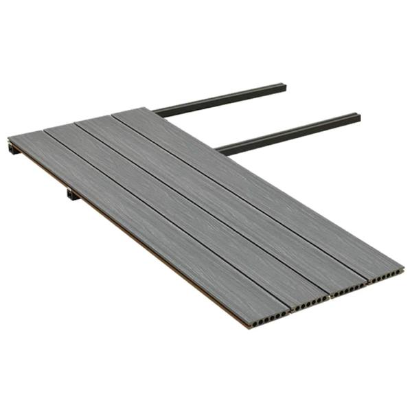 WPC Terrassendielen mit Zubehör Braun und Grau 10 m² 4 m