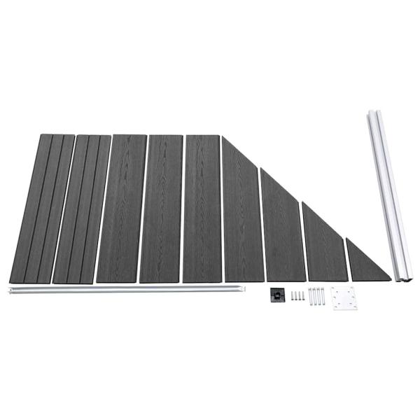 Zaunelement Set WPC 1657x(105-186) cm Schwarz