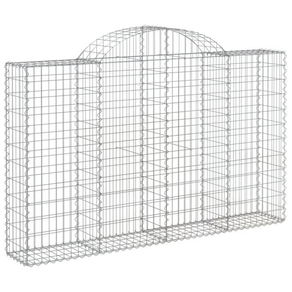Gabionen mit Hochbogen 2 Stk. 200x30x120/140cm Verzinktes Eisen
