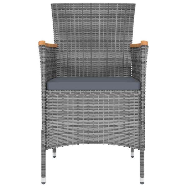 11-tlg. Garten-Essgruppe mit Kissen Grau