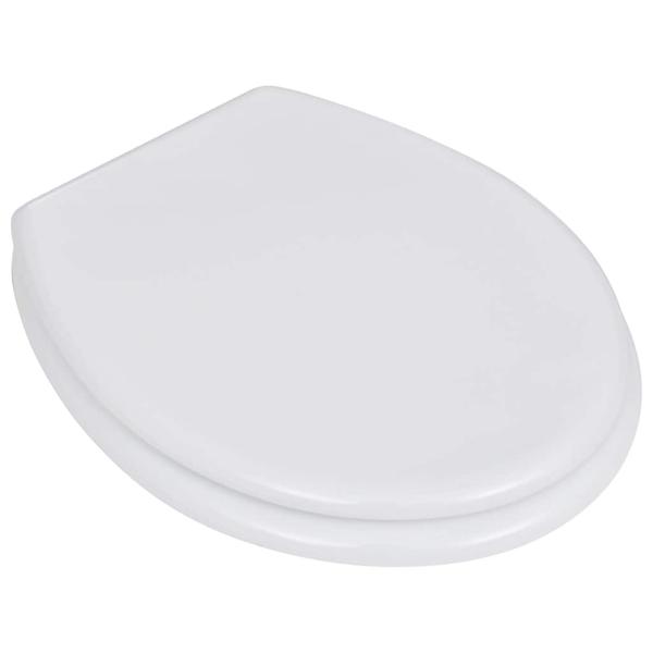 Toilettensitze mit Deckel 2 Stk. MDF Weiß