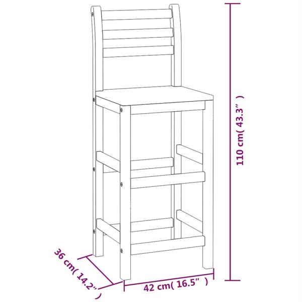 Barhocker 6 Stk. Massivholz Akazie