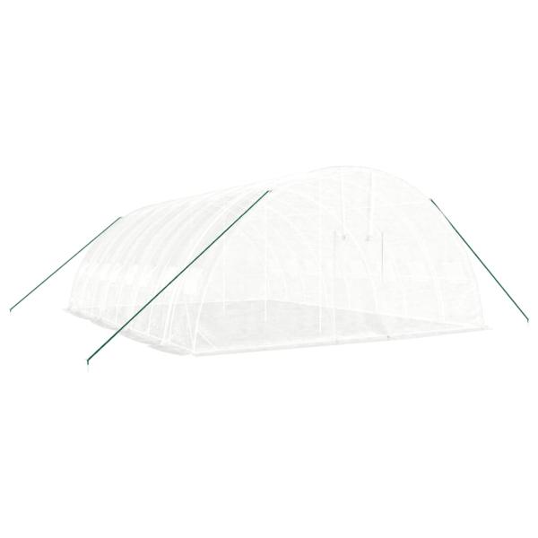 Gewächshaus mit Stahlrahmen Weiß 48 m² 8x6x2,85 m