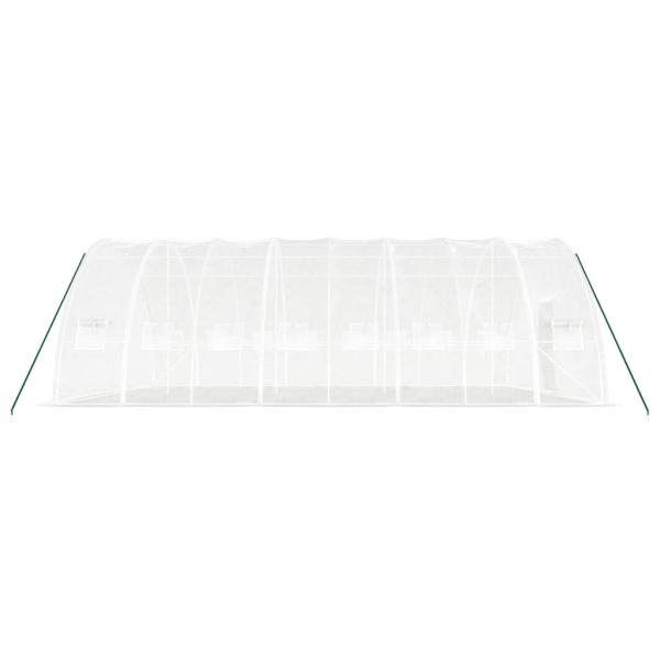 Gewächshaus mit Stahlrahmen Weiß 48 m² 8x6x2,85 m