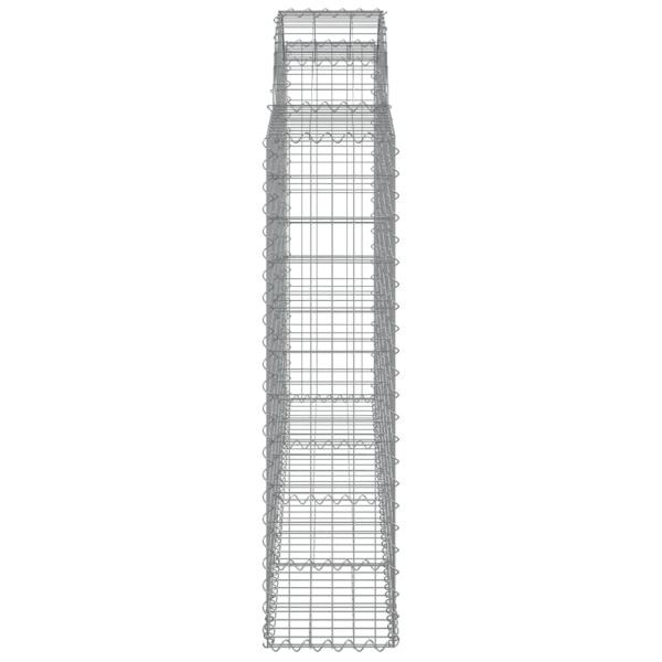 Gabionen mit Hochbogen 4 Stk. 200x30x120/140cm Verzinktes Eisen