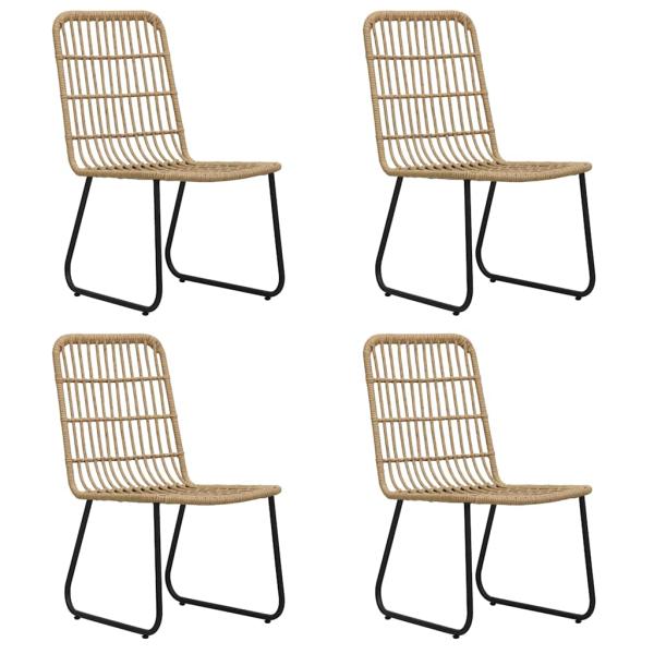 5-tlg. Garten-Essgruppe Poly Rattan und Glas