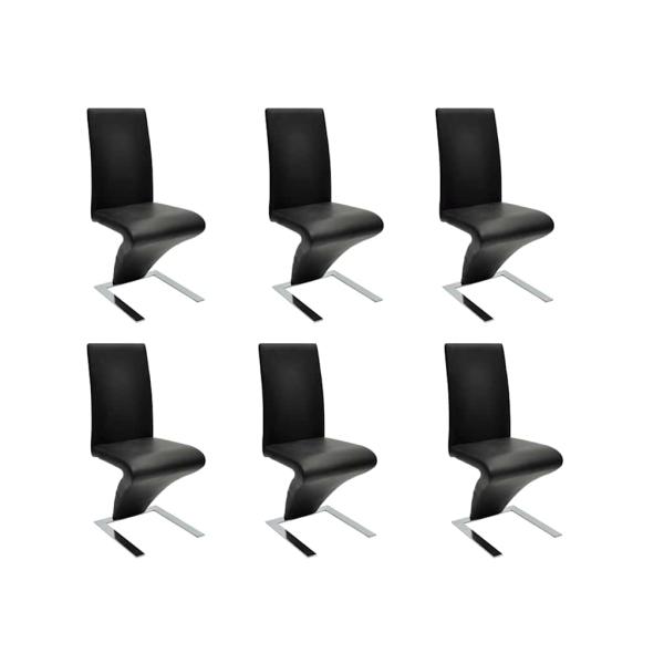 ARDEBO.de - Esszimmerstühle 6 Stk. Schwarz Kunstleder