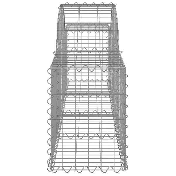 Gabionen mit Hochbogen 3 Stk. 200x30x40/60 cm Verzinktes Eisen