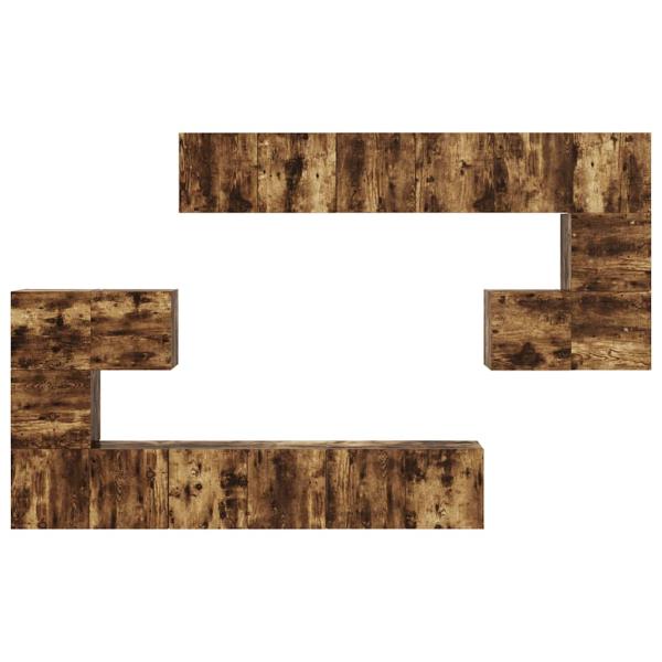 10-tlg. TV-Schrank-Set Räuchereiche Holzwerkstoff