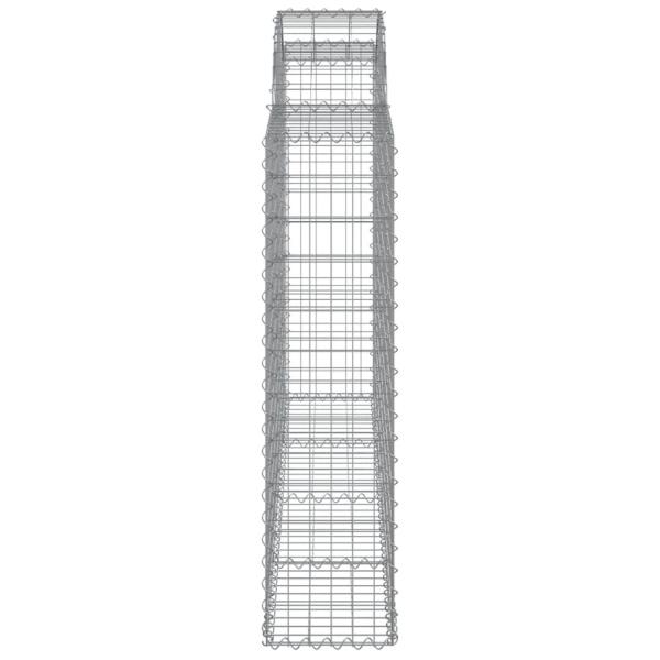 Gabionen mit Hochbogen 15Stk. 200x30x120/140cm Verzinktes Eisen