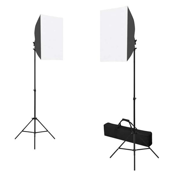 Fotostudio-Set mit Softboxen, Hintergrundsystem und Reflektor