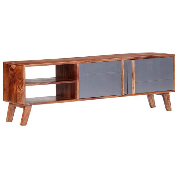 ARDEBO.de - TV-Schrank Grau 140x30x45 cm Massivholz