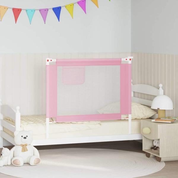 ARDEBO.de - Kleinkind-Bettschutzgitter Rosa 100x25 cm Stoff