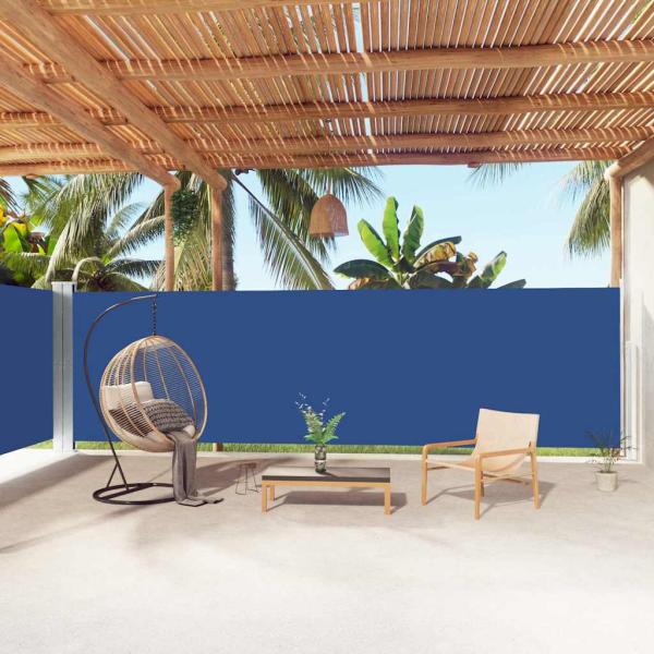 ARDEBO.de - Seitenmarkise Ausziehbar Blau 180x1000 cm