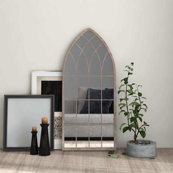ARDEBO.de - Spiegel Sandfarben 100x45 cm Eisen für den Innenbereich