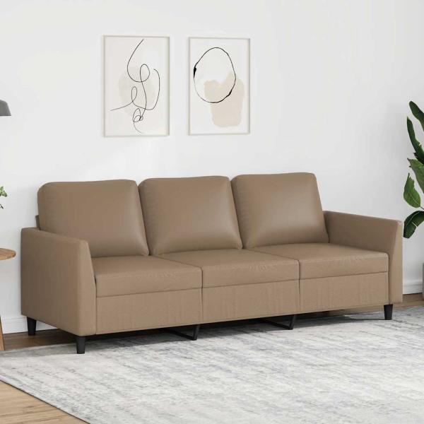 ARDEBO.de - 3-Sitzer-Sofa Cappuccino-Braun 180 cm Kunstleder