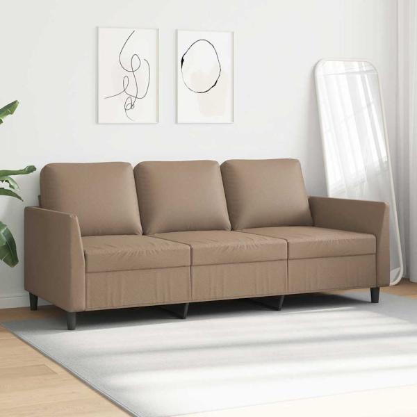 3-Sitzer-Sofa Cappuccino-Braun 180 cm Kunstleder