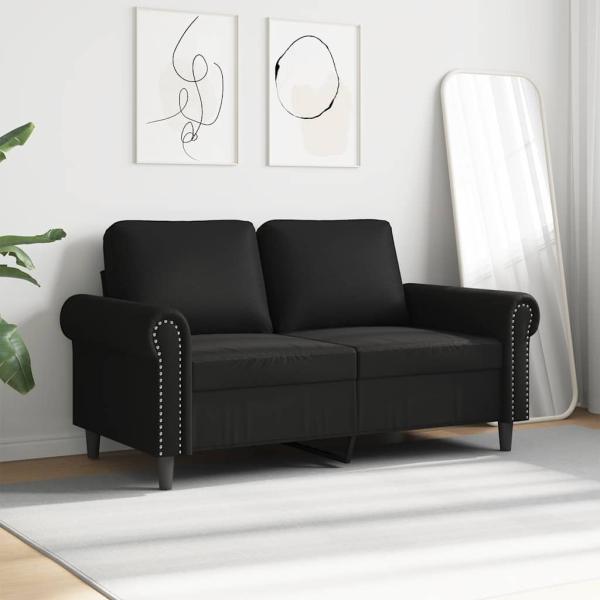 2-Sitzer-Sofa Schwarz 120 cm Kunstleder