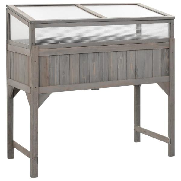 ARDEBO.de - Hochbeet mit Gewächshaus 110x54x120 cm Massivholz Tanne