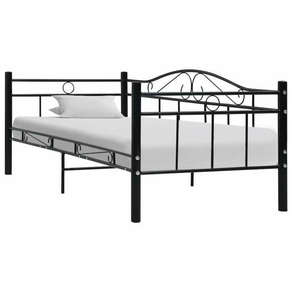 ARDEBO.de - Tagesbett-Rahmen Schwarz Metall 90×200 cm