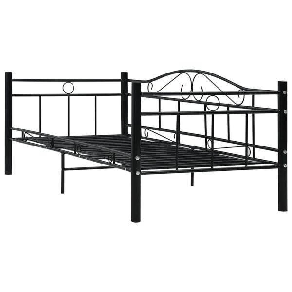 Tagesbett-Rahmen Schwarz Metall 90×200 cm