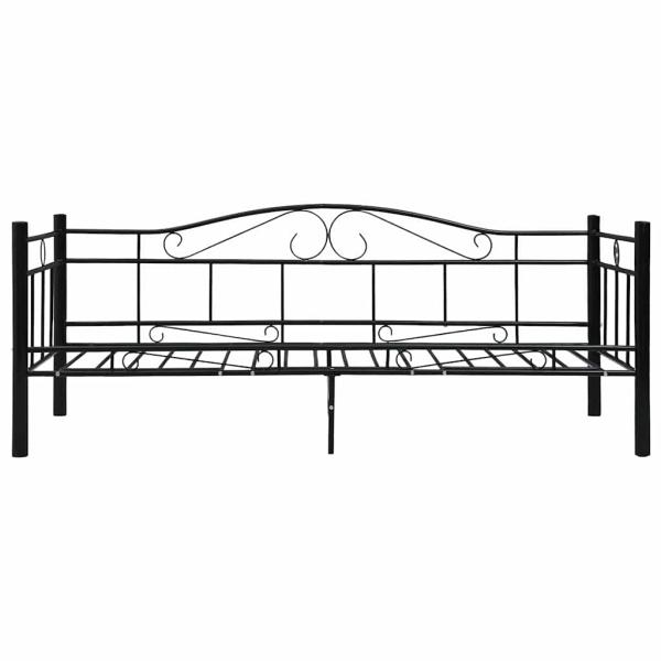 Tagesbett-Rahmen Schwarz Metall 90×200 cm