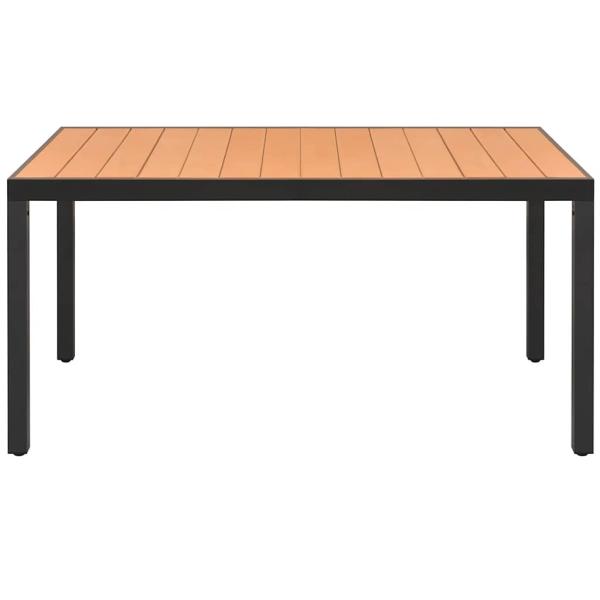 Gartentisch Braun 150x90x74 cm Aluminium und WPC