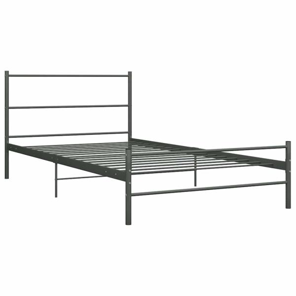 Bettgestell Grau Metall 90×200 cm